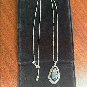 Brighton Crystal Voyage Necklace Blue Teardrop Counting my Blessing Necklace